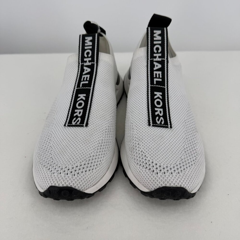 Michael Michael Kors Bodie Logo Tape Mesh Slip-On Trainers - White/Black - 7.5M - Picture 11 of 11